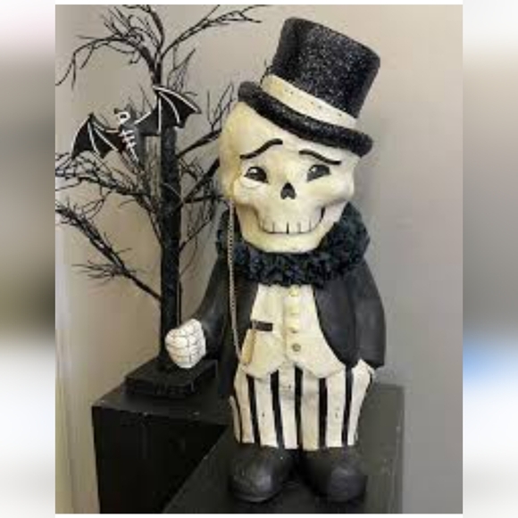 Bethany Lowe Dapper Desmond Skelly Skeleton Striped Halloween Figurine - Picture 4 of 15